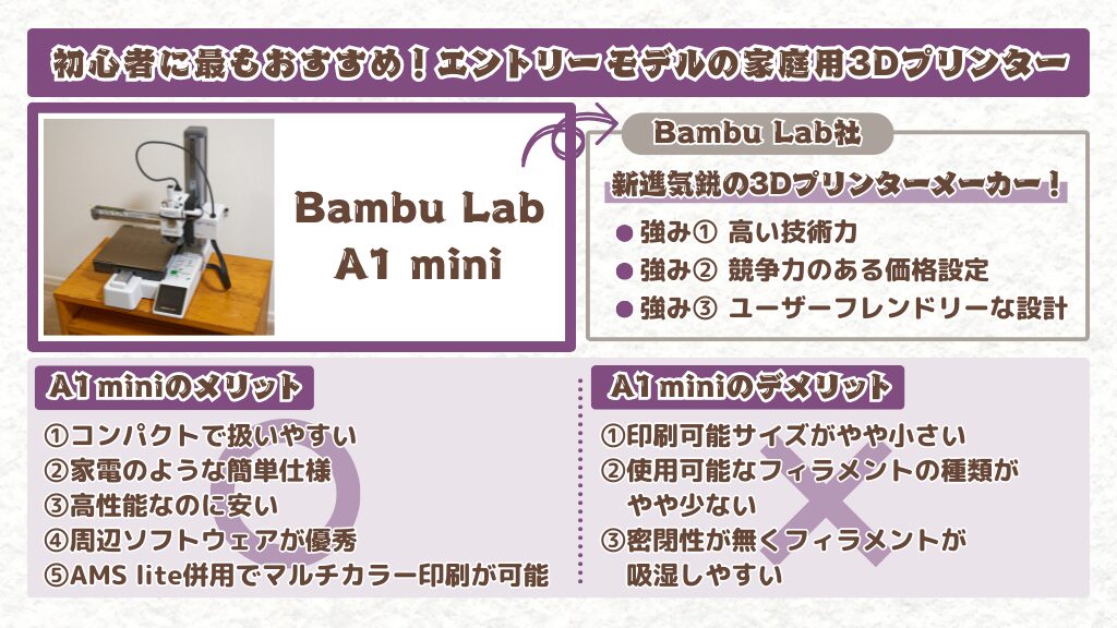 A1 miniは初心者に最もおすすめの家庭用3Dプリンター！